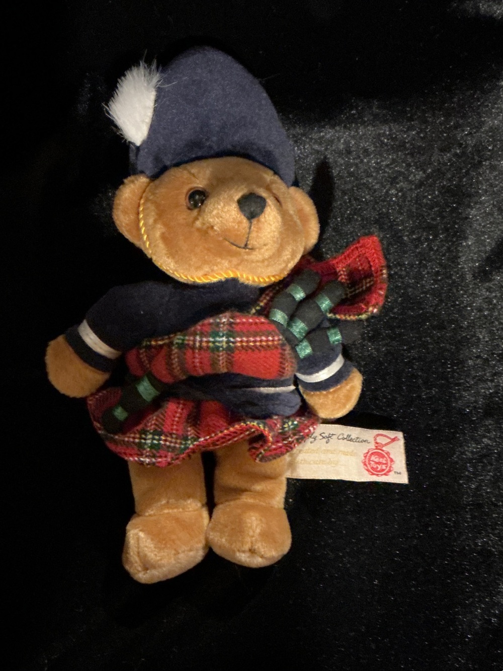 Keel Plush Bear in Navy Jacket with Red Tartan Kilt